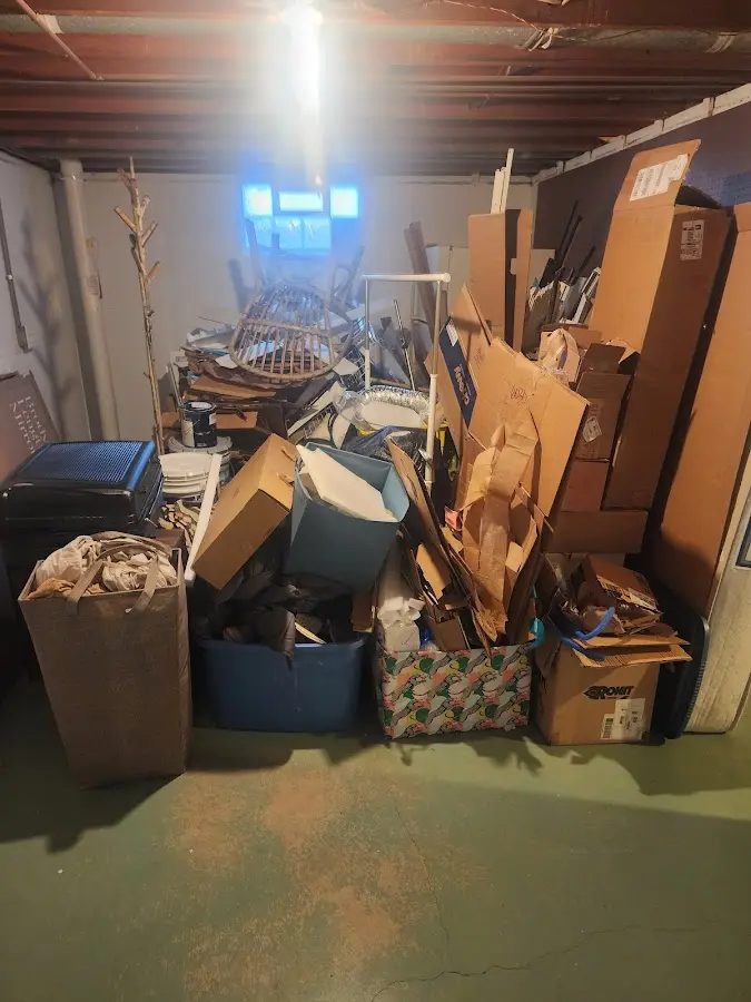 Roll-off dumpster container at job site for Roll Off Dumpster Rental in Lawrenceville